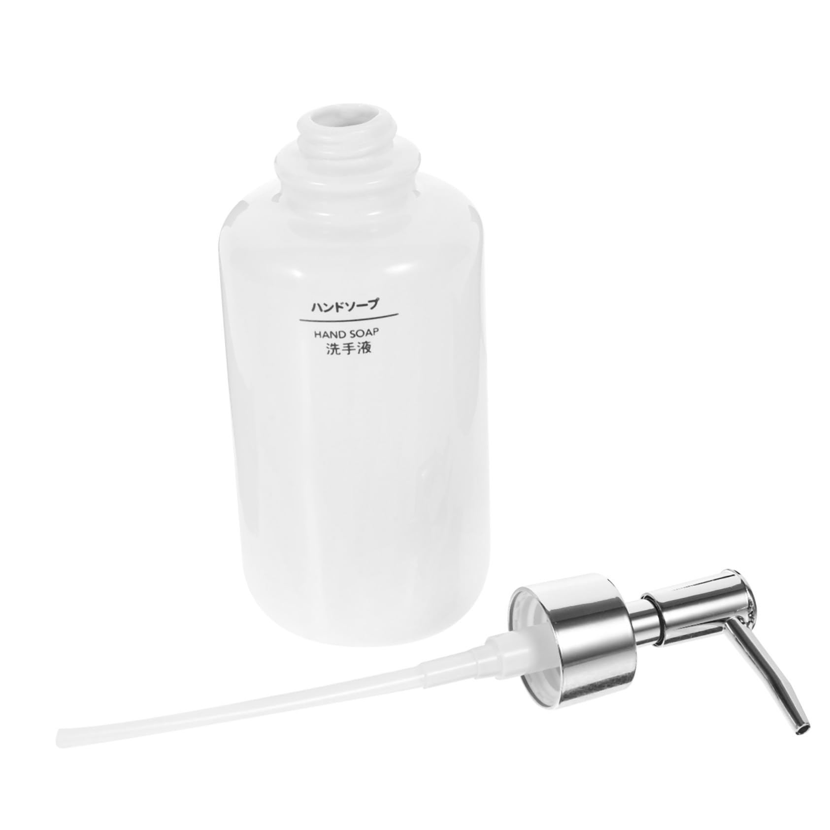Dispensador de Jabón Líquido 410ml de Cerámica y PP Blanco | Bomba de Presión, Recargable, Acabado Nórdico Sencillo, Formato para Baño y Encimera