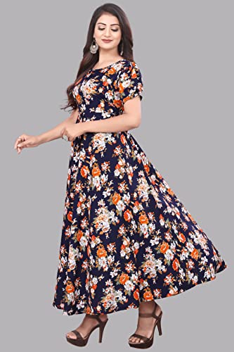 Image of FLARED ALINE MAXI DRESS WITH FLORAL PRINT FOR WOMEN