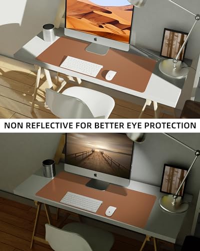 Image of Leather Desk Pad Blotter,Mouse Pad,Office Desk Mat, Non-Slip PU Leather Desk mat,Large Desk mat,Waterproof Keyboard mat for Office /Home /Decor (Brown,35 inch x 17 inch)