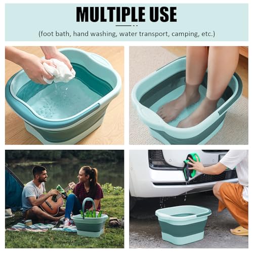 Bañera para pies plegable de 15L con 8 rodillos de masaje 7