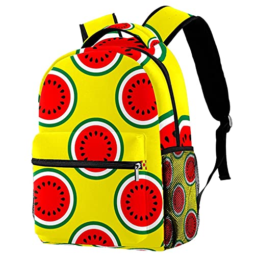 Sac à dos jaune pastèque pour enfant avec porte-bouteille intégré