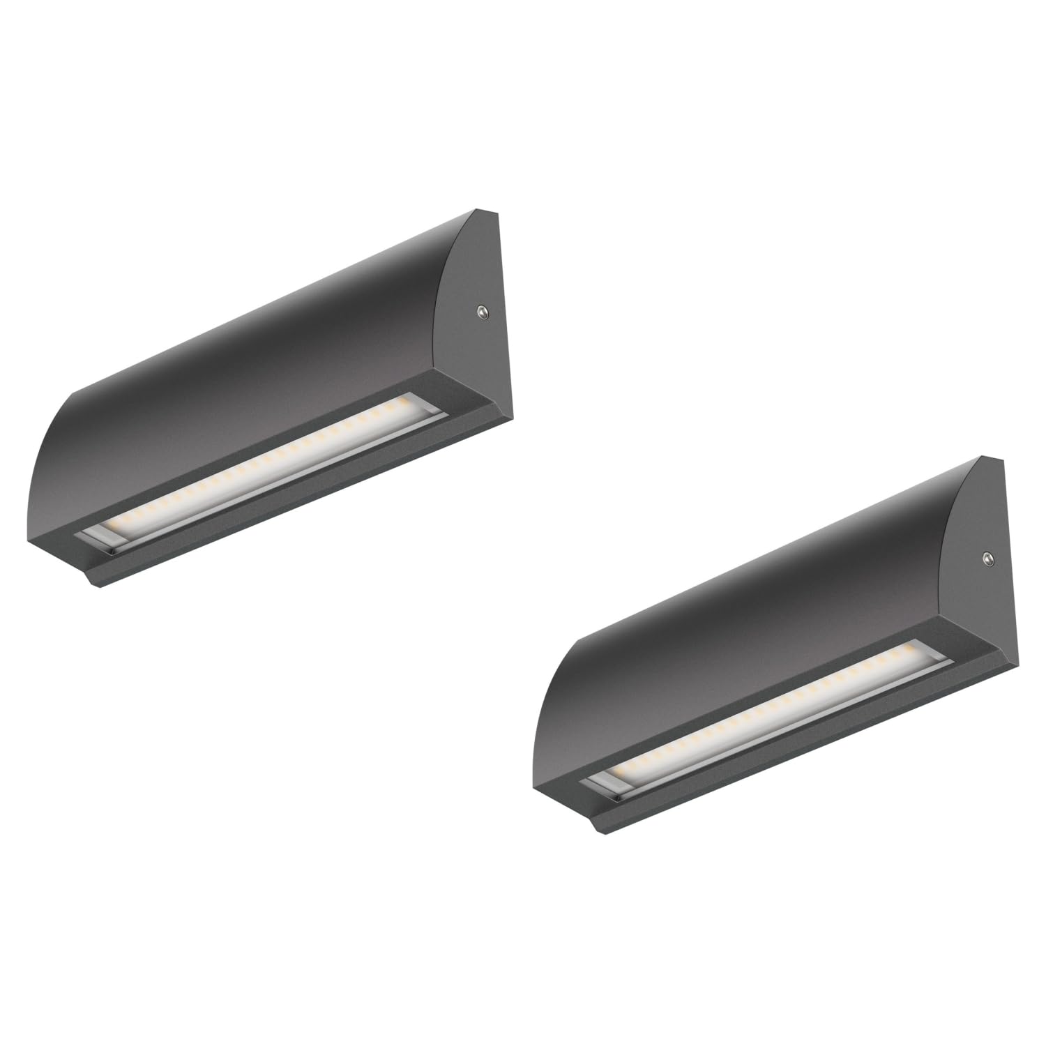 ledscom.de 2 LED wall Light/Staircase Light SEGIN for Outdoors, IP54, Flat, Downlight, Anthracite matt, Angular, 6.2 W, 566lm, Warm White