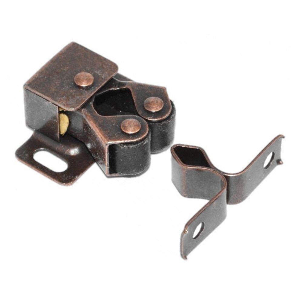 Dzina Magnetic Catches, Mini White Premier, Assorted, Single Plate, Pull Strength, Complete with Screws, 50 Catches 30mm x 18mm x 11mm Pack of 8