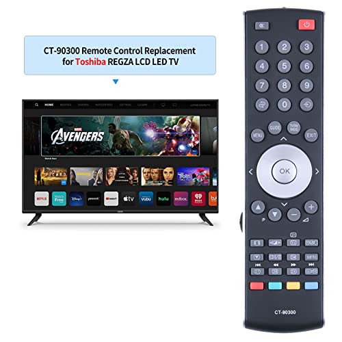 TCNOUMT CT-90300 Replacement Remote Control fit for Toshiba TV CT90300 19AV505D 26AV505D 32AV503D 32AV555DG 32AV563D 37AV505D 42AV504D 42AV554D 37AV555D 37AV504D 42AV505DB 32AV505DB - Image 2