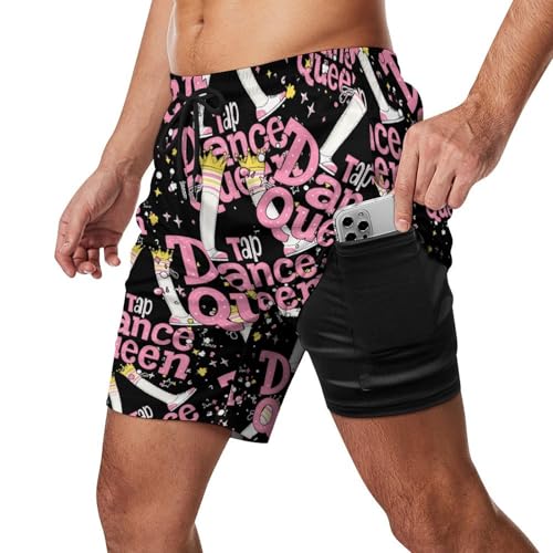 Tap Dance Queen Men's Board Shorts Swimsuit Beach Pants Swimwear Bathing Suits2