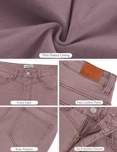 luvamia Skinny Jeans for Women Thin Fleece Lined High Waisted Front Yoke Fall Thermal Stretchy Denim Pants Warm Jeggings3