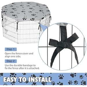 KOOLTAIL Dog Playpen Cover, Sun/Rain Proof Pet Pen Top Cover Provides Shaded Areas and Security Universal Dog Crate Cover for Indoor & Outdoor Fits 24 Inch 8 Panels Pet Playpen (Playpen Not Included) KOOLTAIL Dog Playpen Cover, Sun/Rain Proof Pet Pen Top Cover Provides Shaded Areas and Security Universal Dog Crate Cover for Indoor & Outdoor Fits 24 Inch 8 Panels Pet Playpen (Playpen Not Included)