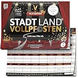 DENKRIESEN Stadt Land Vollpfosten® Film Edition | Ab 9 Jahren im DIN A4 Spielblock | Stadt Land Fluss für Kino Fans | Familienspiel | Filmabend Partyspiel | Gesellschaftsspiele