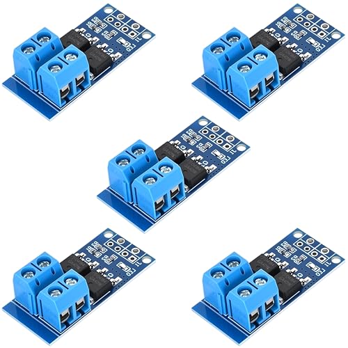 MOSFET PWM Trigger Switch Drive Module DC 5V to 36V 15A 400W High Power MOSFET Driver Board for DC Motor Speed Control LED Strip Dimmer Pump Solenoid Arduino ESP32, 5 Pieces by DIYables - Used condition - US$4.93