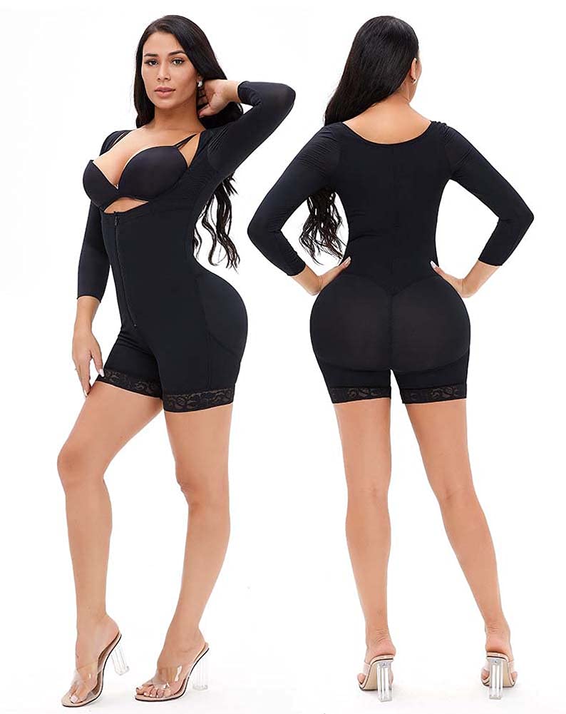 XYNSNDB Body z długim rękawem dla kobiet Wyszczuplający brzuch Butt Lifter Plus Size Body wyszczuplają talię