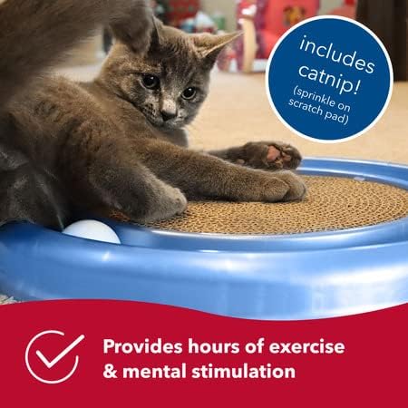 review Coastal Pet Turbo Scratcher Cat Toy - Cardboard Cat Scratcher Pad with Cat Toy Ball Track and Catnip (1 Pack)