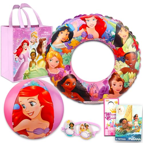 Ensemble cadeau princesse Disney avec sac de plage et accessoires de natation fille