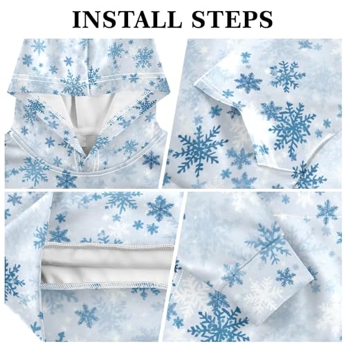Kids Hoodies Sweaters Christmas Xmas Snowflake Hooded Sweatshirts with Big Pockets for Boys Girls B04004003