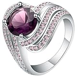 Womens Promise Rings Engraved, Cubic Zirconia Rings Hollow for Girlfriend Valentine's Gift N 1/2