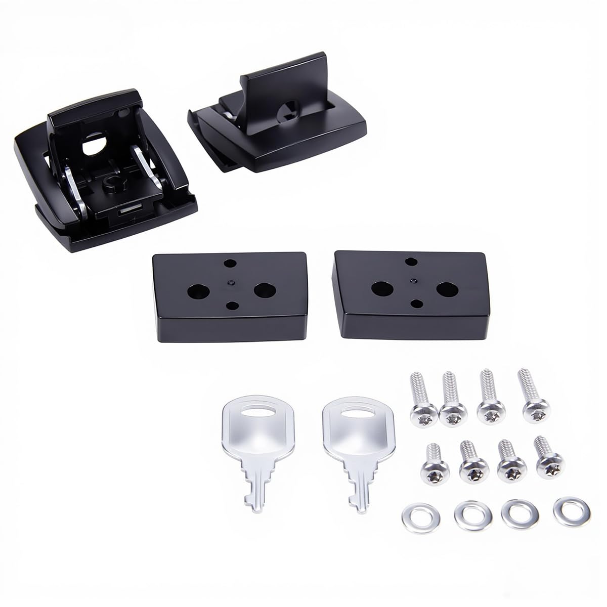 XYZMT Motorcycle Tour Pack Latches + Spacers Fits for Harley Davidson Touring and Trike models Road Glide FLTRX Road King FLHR Street Glide FLHX