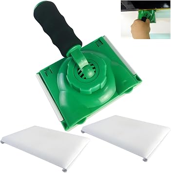 Paint Edge Trimmer Plus Two Replace Pads | Corner Walls & Ceilings Pad Painter | Edge Painting Tool with Pad Refills | Paint Edger for Wall Painting | Paint Pad ApplicatorGreen
