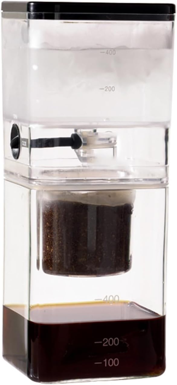 Iced Coffee Cold Brew Drip Tower, Cold Brew Coffee Maker, External Adjustment Switch, Stainless Steel Filter, Easy To Clean, Heat Resistant, For Home, Office, Bar, Restaurant