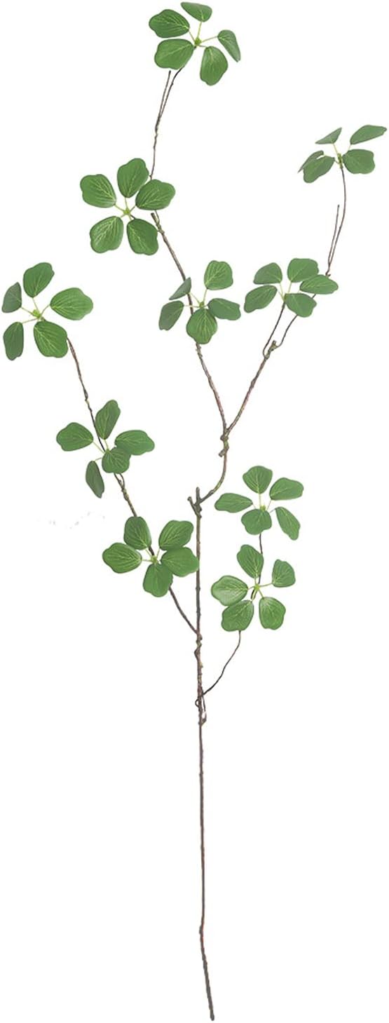 Asodomo 6 Pack Artificial Greenery Stems 35.4 Inch Artificial Plant Green Leaf Branches Faux Ficus Twig for Vase Filler Home Office Party Wedding Decor