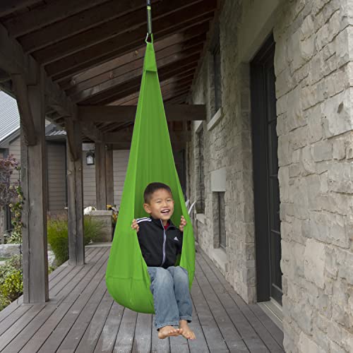 Image of Vivere Cacoon Pod for Kids - Durable Polyester Fabric, Anodized Aluminum Ring, Built-in Cushion, Easy Setup & Storage - Comfortable Hanging Pod for Children 10 & Under - 200 lb Capacity