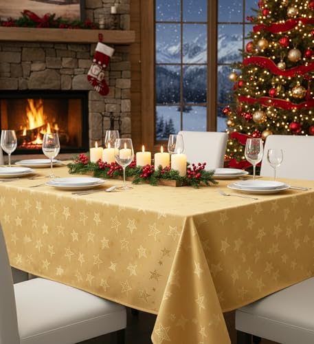 KAMACA Lotus Effekt Tischdecke Magic Stars mit Sternen Motiv -...