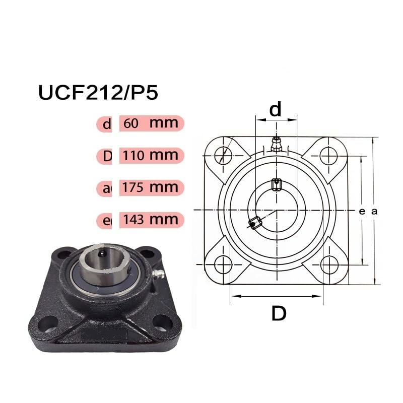 Roulements sphériques montés sur boîtier UCF212 pour corriger le désalignement - 3