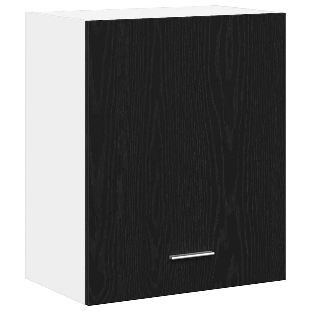 Armario colgante negro roble 50 x 31 x 60 cm armario de cocina | Armario de cocina compacto de madera para almacenamiento adicional en la cocina o comedor.