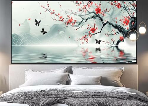 Diamond painting adulte grand format Papillon XXL 250x90cm broderie diamant carré