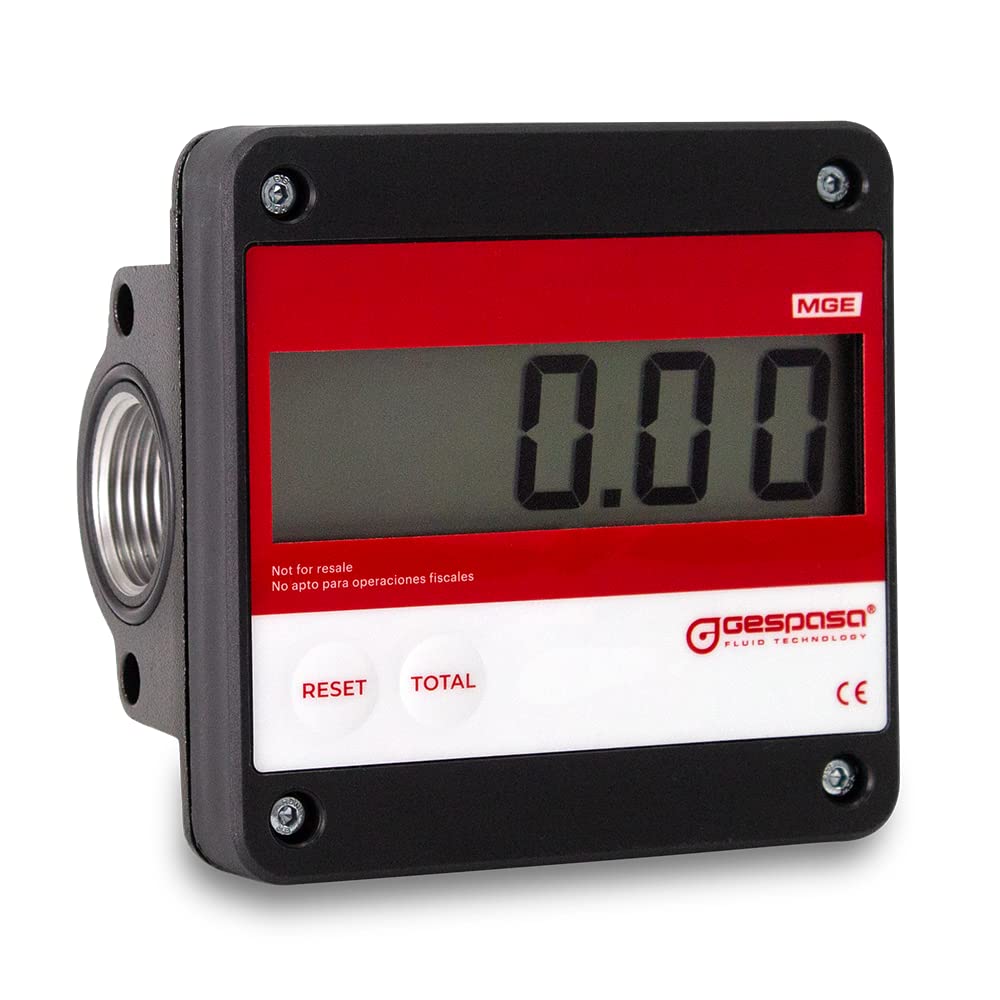 GESPASA - MGE-110 Compteur litres / jauge pour diesel et lubrifiant, haute précision ± 0,5 % avec débit jusqu'à 110 l/min