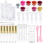 Lip Gloss Making Kit, lip balm making kit, 35 pcs Make Your Own DIY Lip Oil for Beginners, Make Your Own DIY Lip gloss Lipstick Makeup Set, Gifts Set for Women Girlfriend