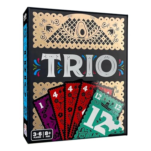 Image of Awestuffs Family Board Games for Adults and Kids - Trio Card Game | Award-Winning Family Game | 3-6 Players | Age 15+ | 15-30 Minutes (Trio)
