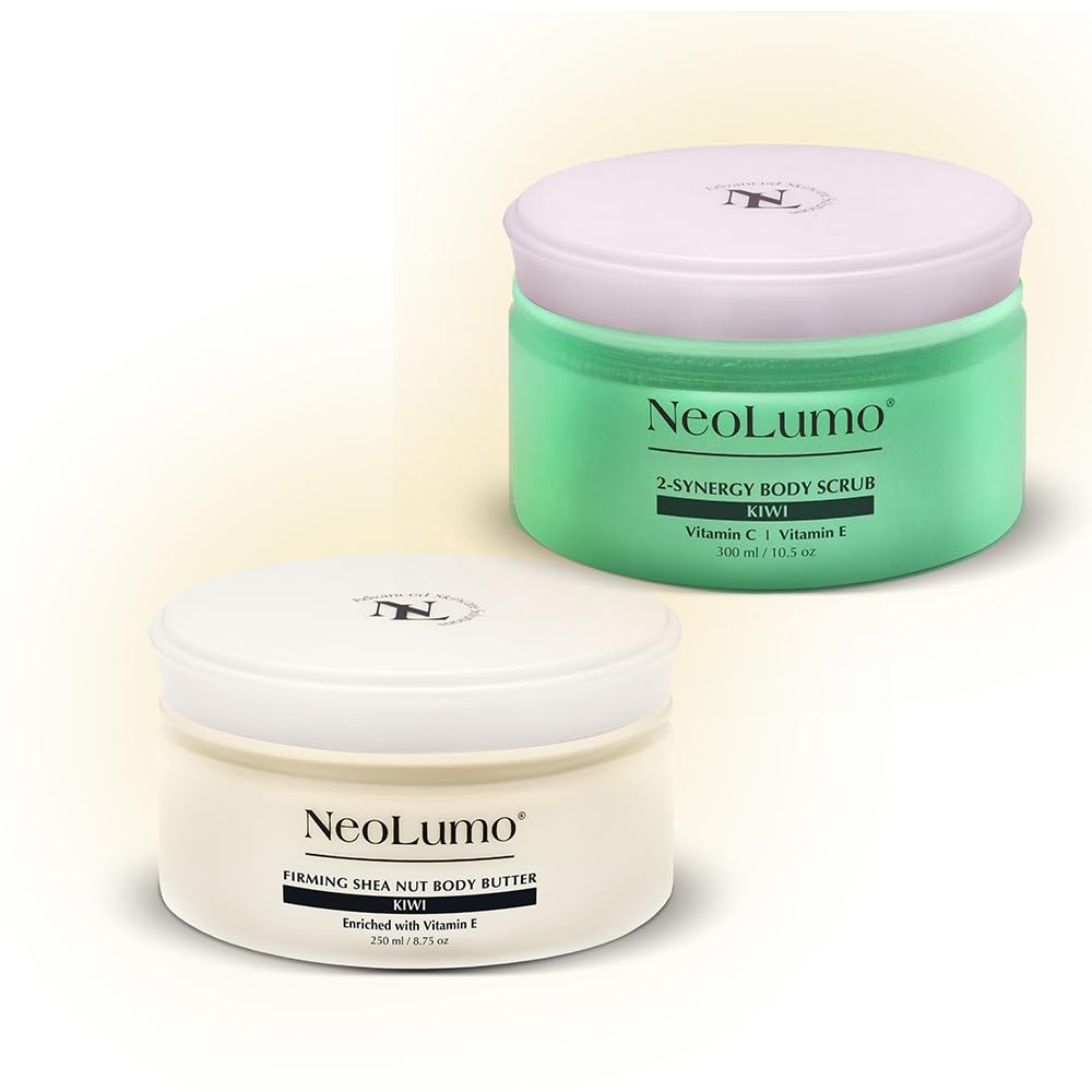 Luksusowy zestaw do pielęgnacji ujędrniające masło orzechowe shea i peeling do ciała kiwi – Neolumo (dawniej ObeyYourBody)