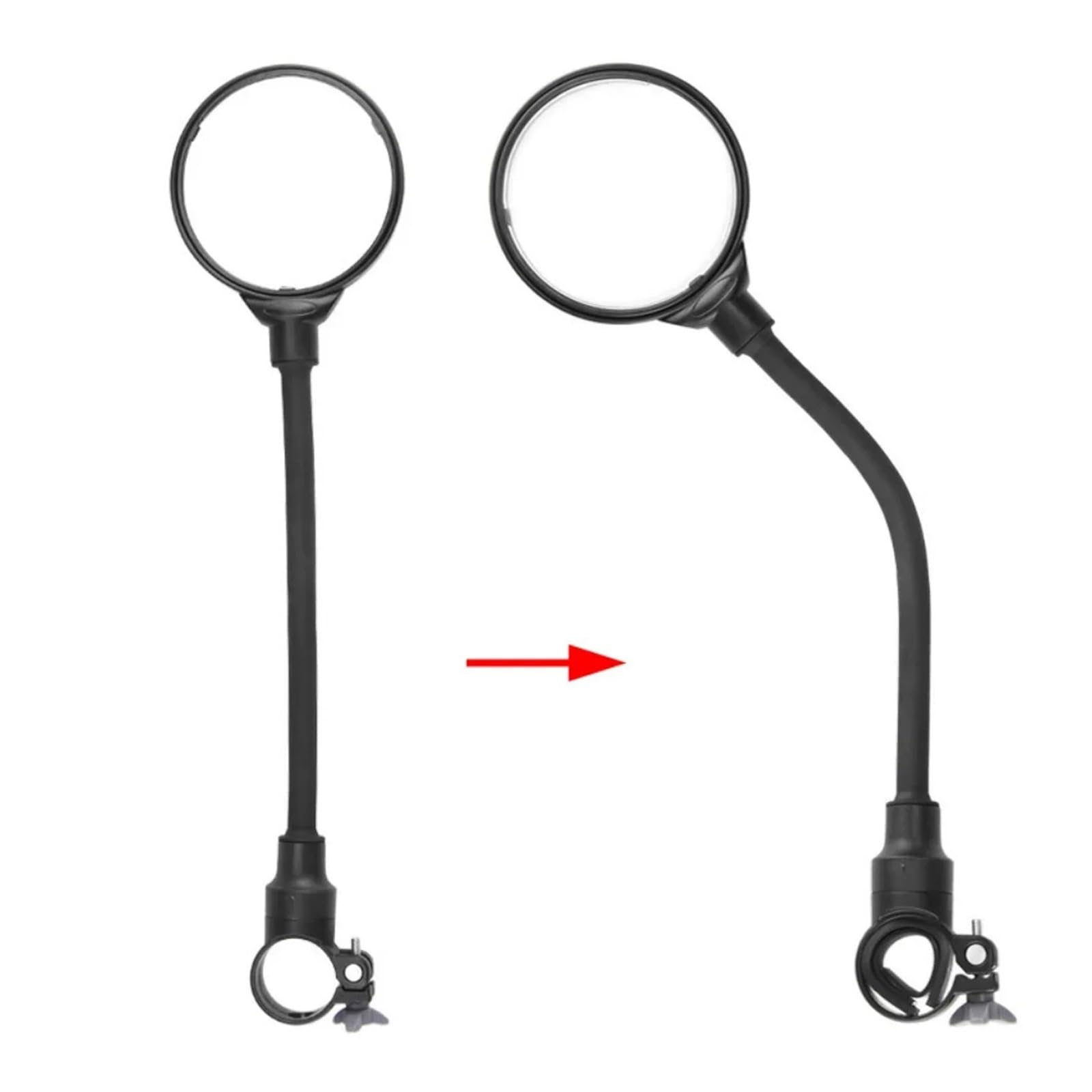 Lot De 2 Rétroviseurs Longs pour Guidon De Vélo, 360°, pour VTT, Route, Moto, Flexibles Et Réglables Miroir Latéral