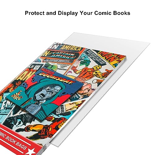 Image of 100ct Current Comic Bags and Boards - Reusable Boards, Bags 1 1 /2 inch Flap, Clear Protector