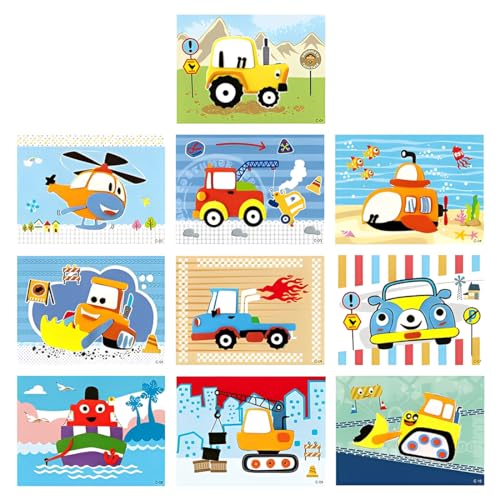 OPVYAEU 10 Piezas Kit Manualidades Niños, Pegatinas 3D Goma EVA Niños, Mosaic Kits para Niños, Juego DIY Niños, Pro Astronauto Thema, como Regalo para Cumpleaños Infantil