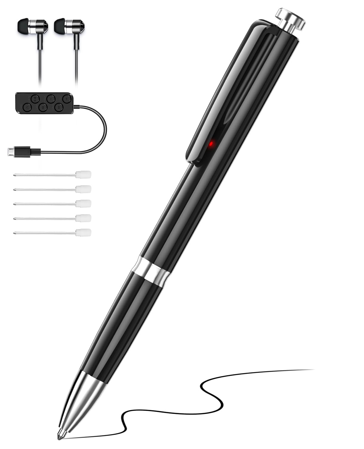 Enregistreur Vocal 64 Go Avec Activation Vocale - 45 Jours D'Autonomie, 6000 MAh - Réduction De Bruit, Magnétique - Pour Réunions, Cours