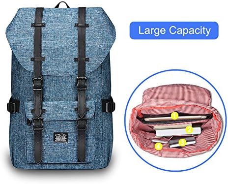 EGRAND vintage canvas backpack, Menโs rucksack for school travel hiking, Laptop Backpack Daypack Travel Canvas Backpack Fit up to 11โ 13โ 15.6" laptop