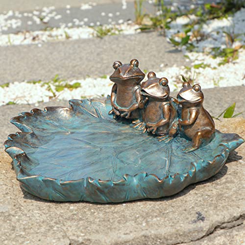 MUMTOP Bird Baths for Outdoors, Antique Outdoor Garden Bird Bath Resin Birdbath Bowl with Vintage...