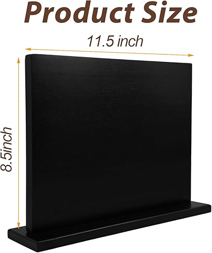 Miniatura 6 de Resafy Soporte magnético para cuchillos, bloque magnético de doble cara de madera negra, portaherramientas magnético con imanes fuertes mejorados,