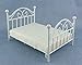 Dollhouse Miniature 1:12 Scale White Double BED with Mattress T5028 by Town Square