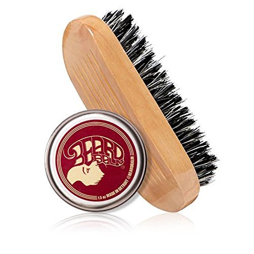 Bundle 2 Items: 1 Brush Strokes Firm Military Style Boar Bristle Brush and 1 Beard Balm - All Natural Easy-to-Use Leave-in Beard Conditioner