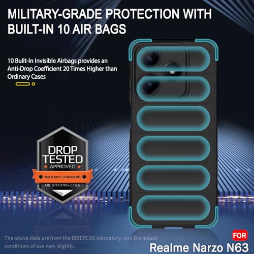 Image of TheGiftKart Liquid Silicon Back Cover Case for Realme C63 / Narzo N63 | Shockproof Military Grade Protection | Micro-Fibre Cloth On Inner Side | Built-in Anti-Slip Grip Back Cover Case (TPU, Black)