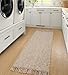 Collive Hallway Runner Rug, 2' x 5' Soft Washable Tan Contemporary Modern Laundry Room Indoor Hand-Woven Cotton Carpet for Bedroom Entryway Front Door Farmhouse Kitchen