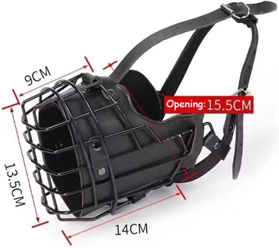 Bozal ajustable para perros medianos y grandes, construcción de metal y cuero, ideal para entrenar pastores alemanes, dobermans, rottweilers y más