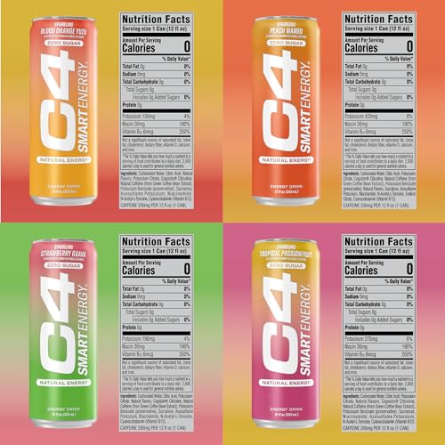 Image of C4 Smart Energy Drinks Variety Pack Bundle (24 Pack) | 4 Flavor Tropical Oasis Variety 12 Pack + 4 Flavor Berry Breeze Variety 12 Pack