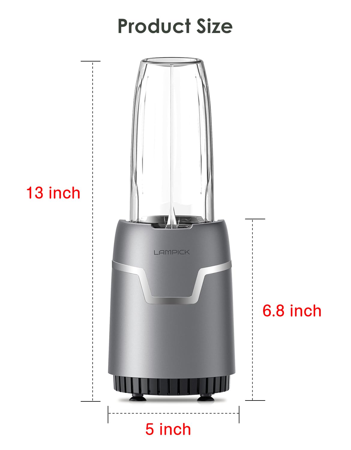 Batidora de batidos, licuadora personal de 1100 W para batidos y batidos, licuadoras y molinillo combinado para cocina con 2 tazas para llevar de 22 onzas y tapa para batido de proteínas, 8