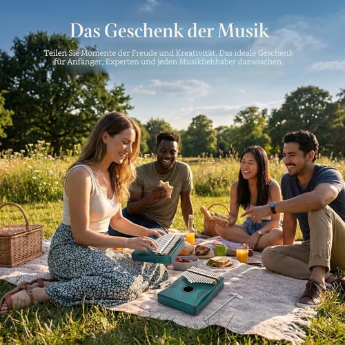 Musfunny Kalimba Daumenklavier 17 Schlüssel: Fingerklaviere Holz Mit Lehrmaterial Stimmhammer- Thumb Piano for Kinder Erwachsene Anfänger