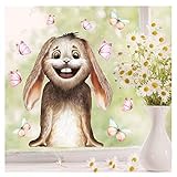 JETZT TESTEN! LIEFERUMFANG: Hase mit bunten Schmetterlingen – aus Fensterfolie. Die einzelnen Maße sind auf den Artikelbildern zu erkennen! Fensteraufkleber aus langlebiger PVC-Qualitätsfolie (ohne Schadstoffe). Auch ein Hinweisblatt zur einfachen Anwendung ist inklusive. Jetzt bestellen und ausprobieren!