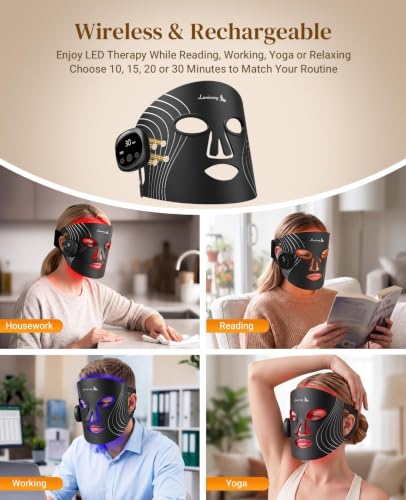 Lanieney Wireless LED Red Light Therapy Face Mask - 39.99 w/ Code + 69% Off Code Q2FVMI98 - image 5