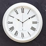 Primrose Perfect Time Radio Controlled Outdoor Garden Clock - Antique White - 38cm (15") - by About Time™