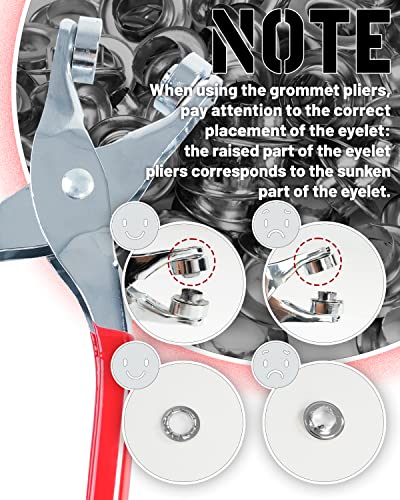 Image of 150Pcs 1 /2 Inch Grommet Tool Kit, Grommet Kit, Eyelet Kit with Leather Hole Punch Pliers, 150 Metal Eyelets and Grommets for Leather, Shoes, Fabric, Belt (Silver)